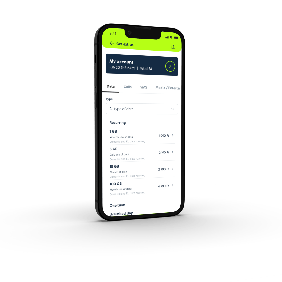 mobile with Yettel screen 3