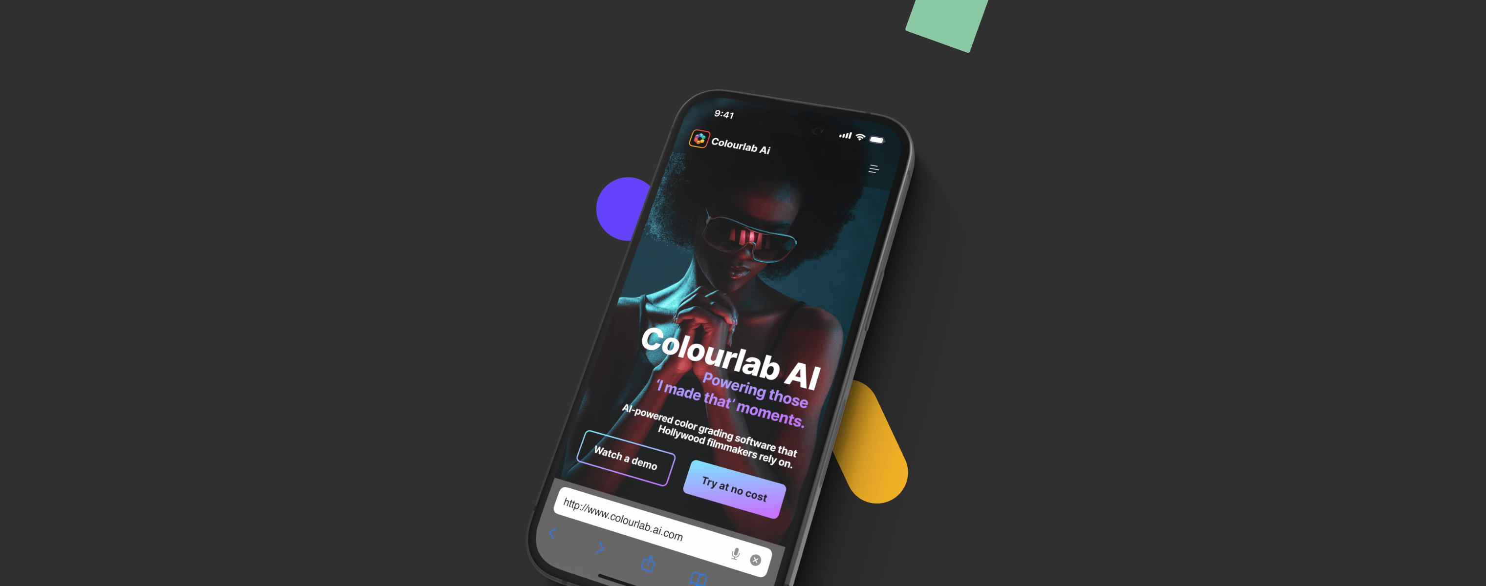 mobile with Colourlab AI screen