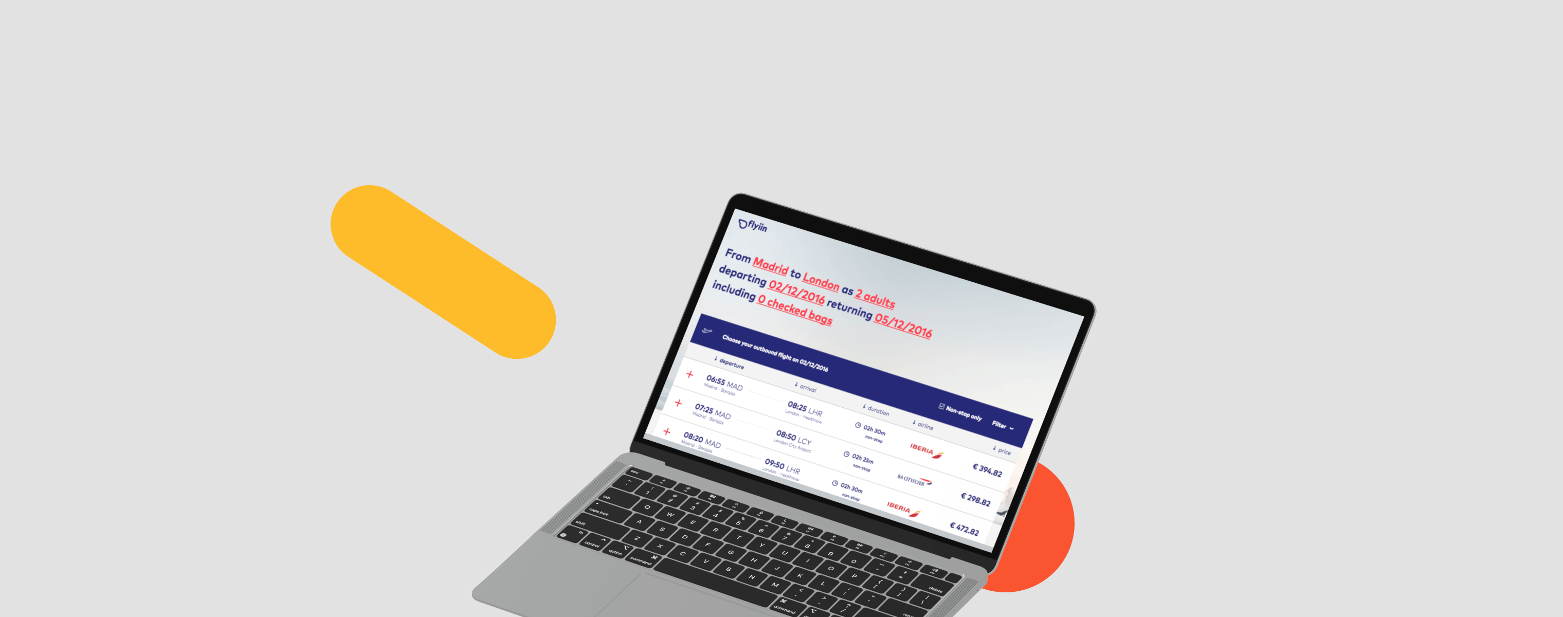 laptop with Flyiin screen